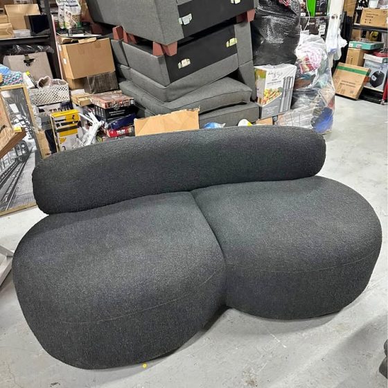 Isia 65-inch Black Boucle Loveseat